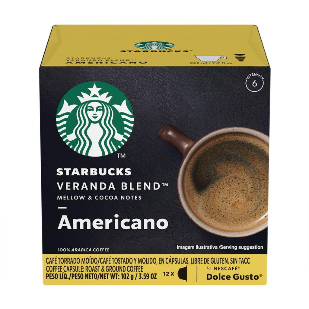 Starbucks by Nescafé Dolce Gusto Coffee Capsules americano veranda blend,  12 Cups